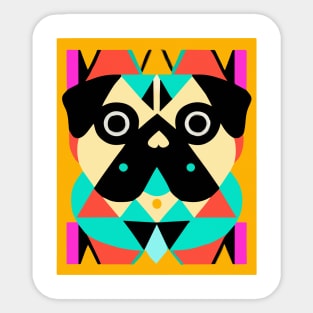 Pug Tarot Dog Owner Vintage Funny Illustration Pug Sticker